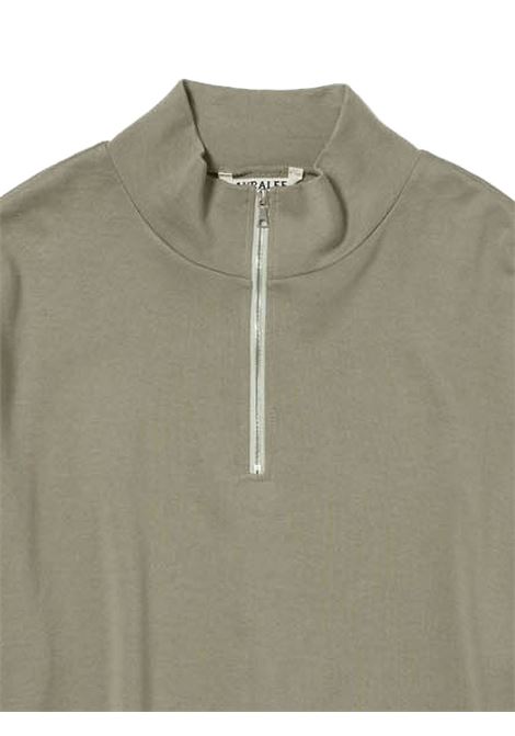 half zip pullover woman khaki AURALEE | A25SP04CUKHAKI GRAY
